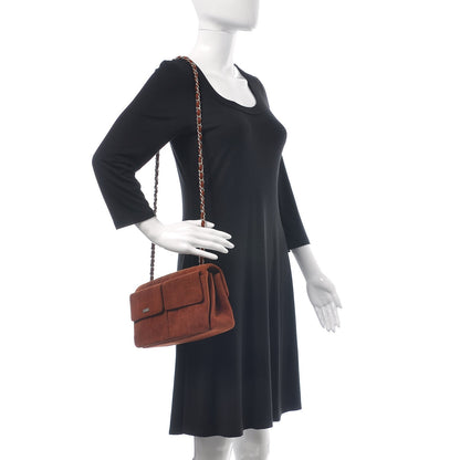 Chanel Suede Chocolate Bar Mademoiselle Flap Dark Orange 2 of 7