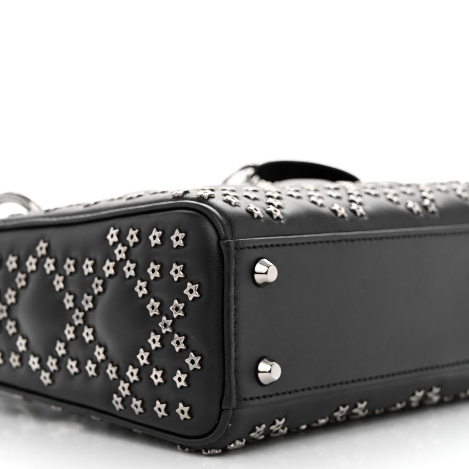 Christian Dior Lambskin Cannage Lucky Star Studded Mini Lady Dior Black Black 9 of 13
