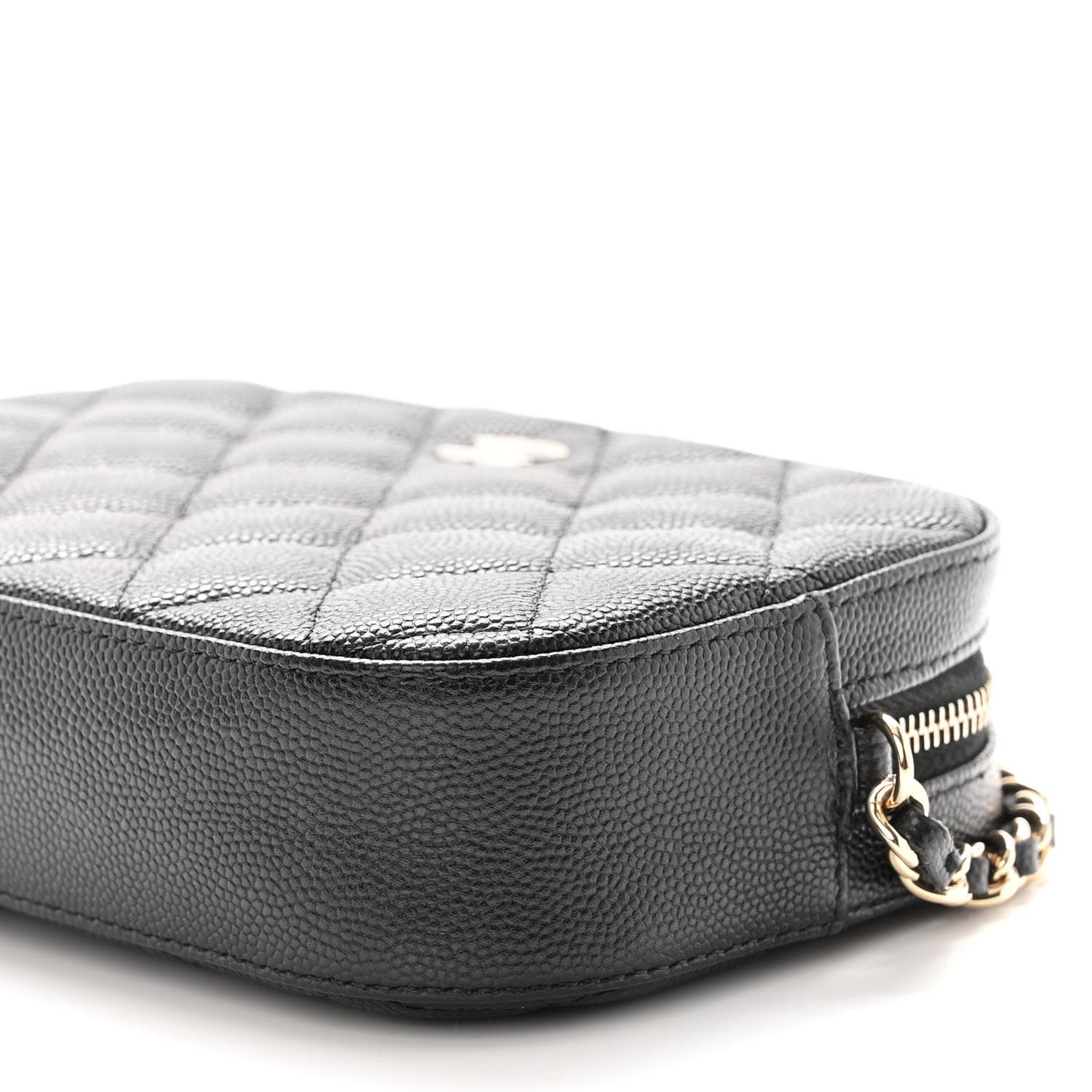 Caviar Quilted Vanity With Chain Black
