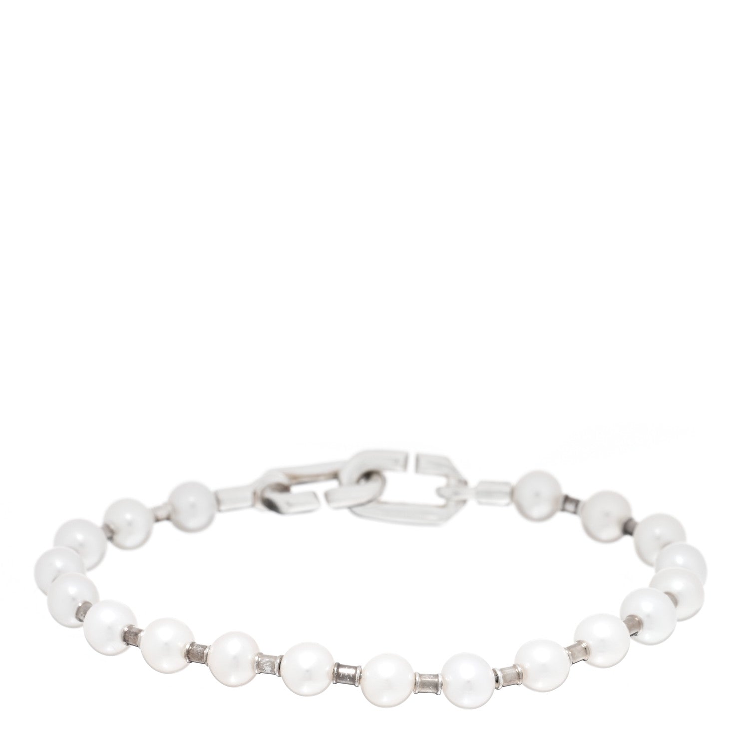 Tiffany Sterling Silver Pearl 5-6mm HardWear Bracelet 1 of 3
