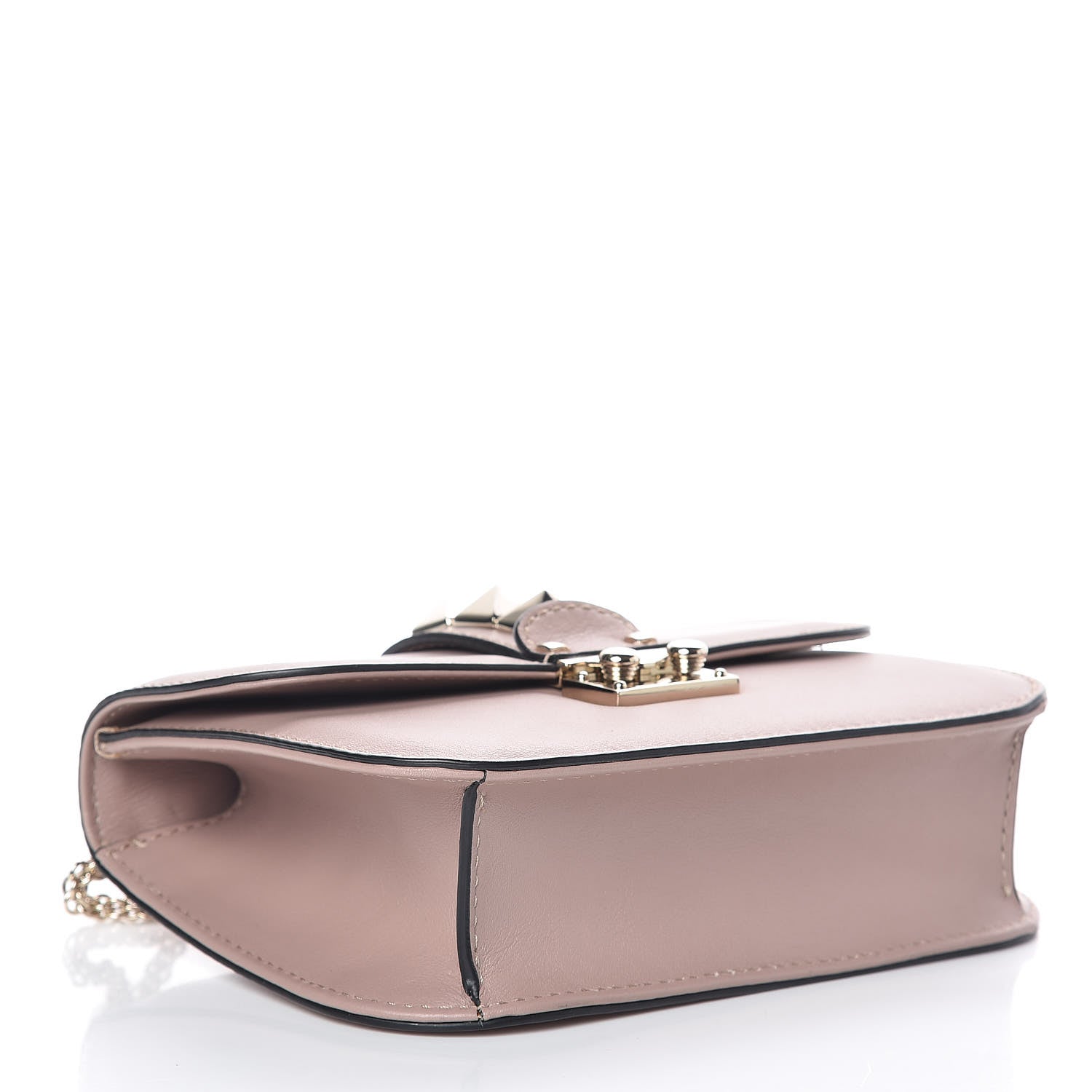 Valentino Garavani Vitello Small Glam Lock Rockstud Flap Poudre 4 of 8
