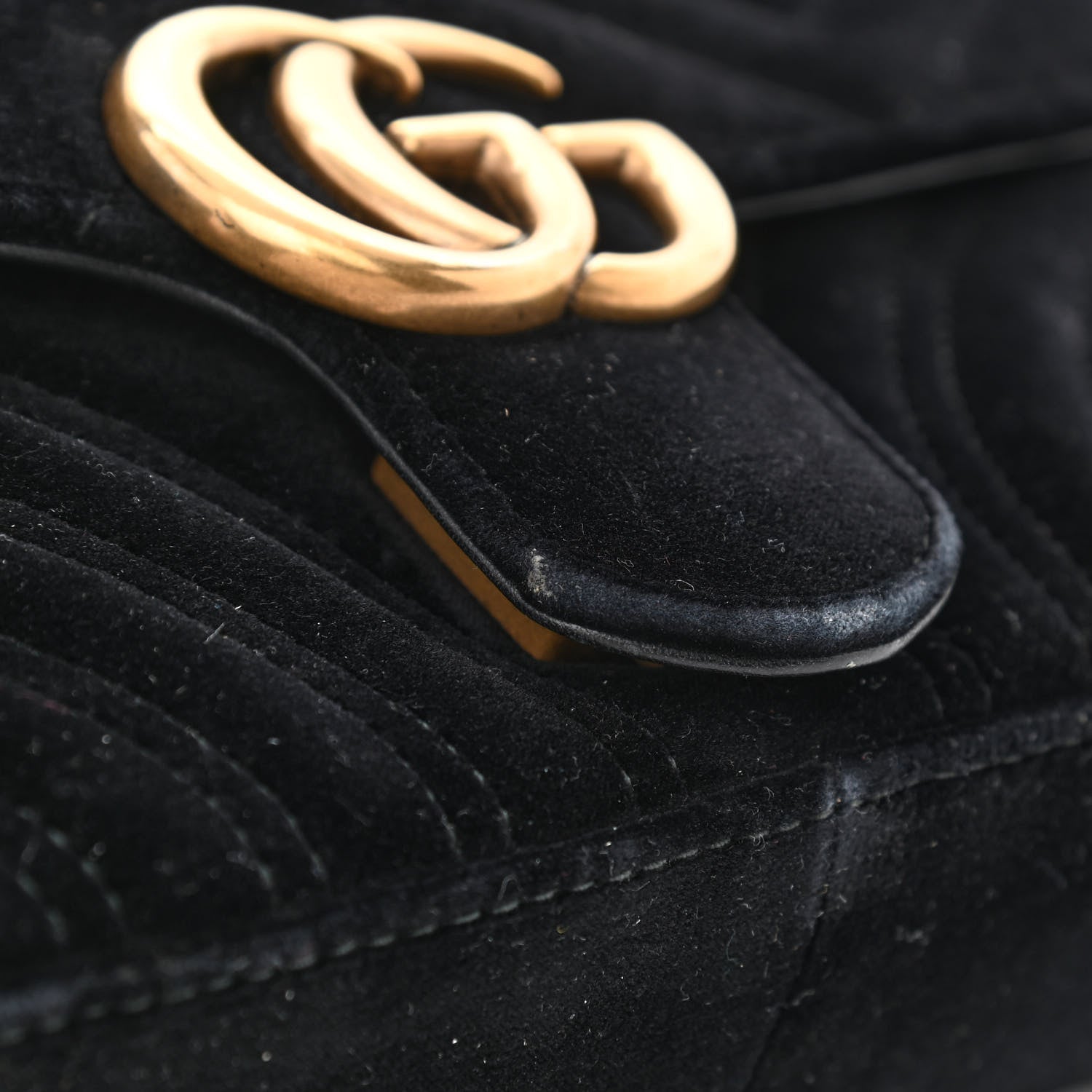 Gucci Velvet Matelasse Mini GG Marmont Shoulder Bag Black 13 of 13