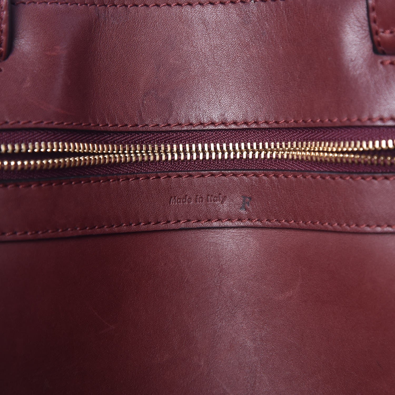 Celine Supple Calfskin Tie Knot Twisted Tote Burgundy 7 of 13