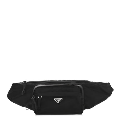 Prada Tessuto Nylon Double Pocket Belt Bag Black 1 of 10