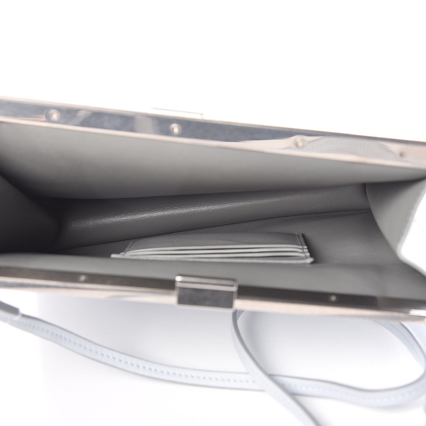 Smooth Calfskin Mini Clasp Bag Frost