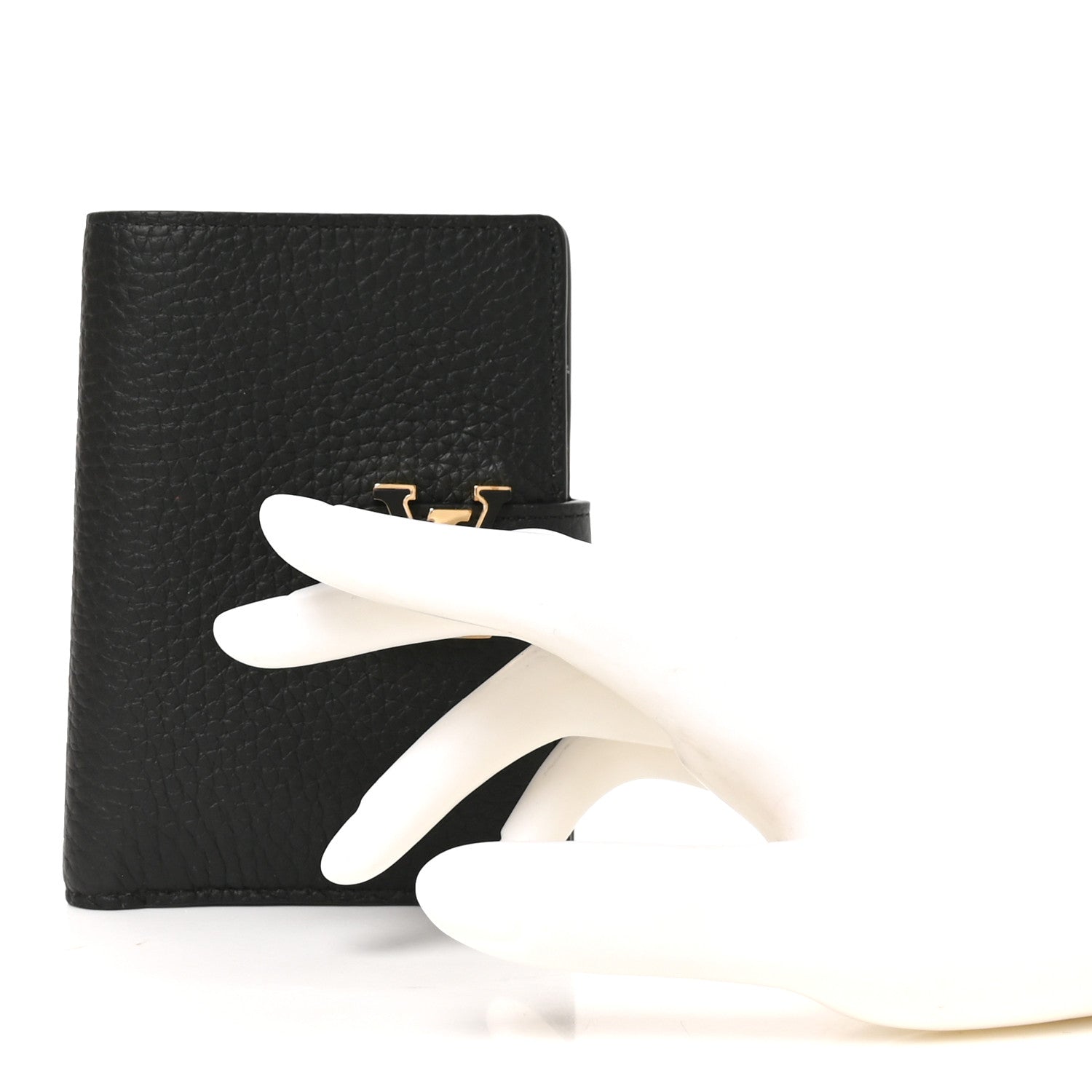 Louis Vuitton Taurillon Capucines Vertical Compact Wallet Black 2 of 7