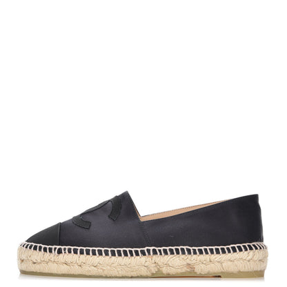 Chanel Satin CC Espadrilles 38 Black 1 of 10