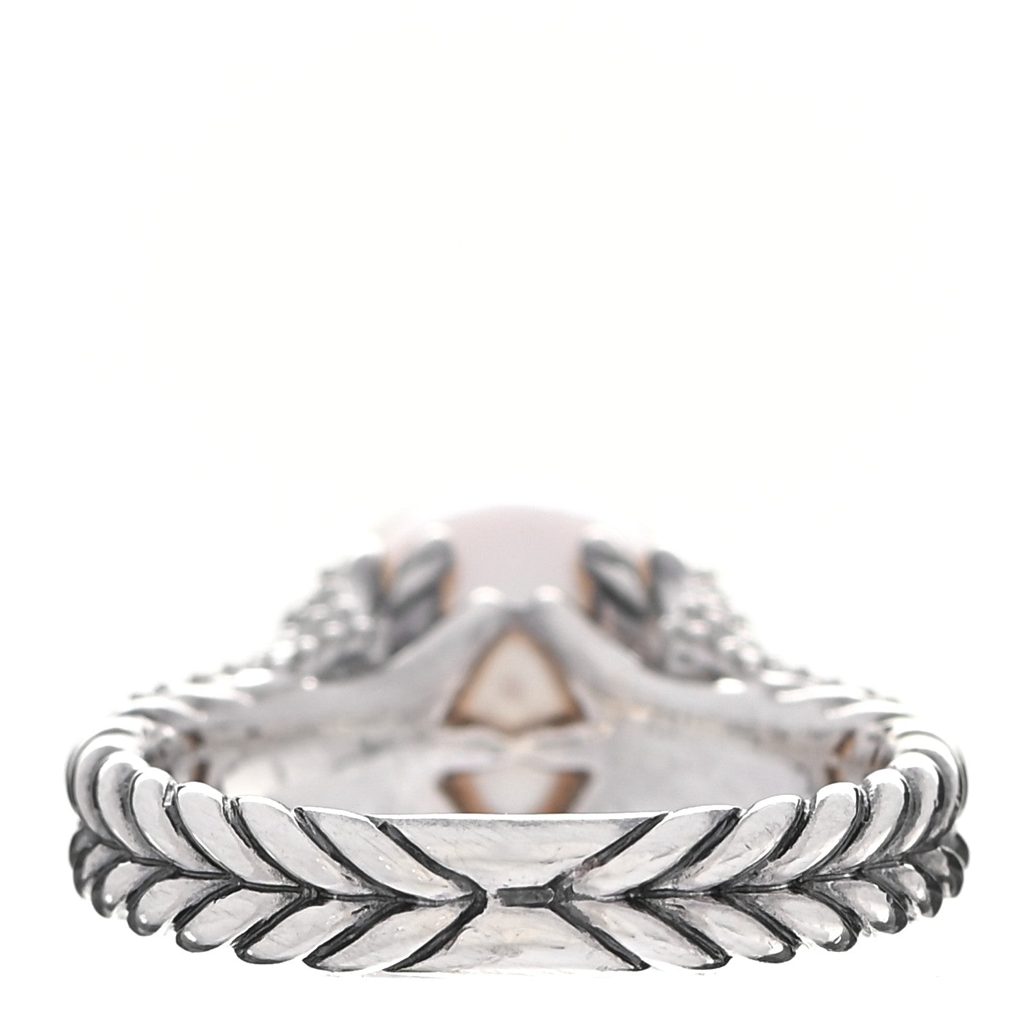 David Yurman Sterling Silver Diamond Pearl Starburst Ring 52 6 4 of 5