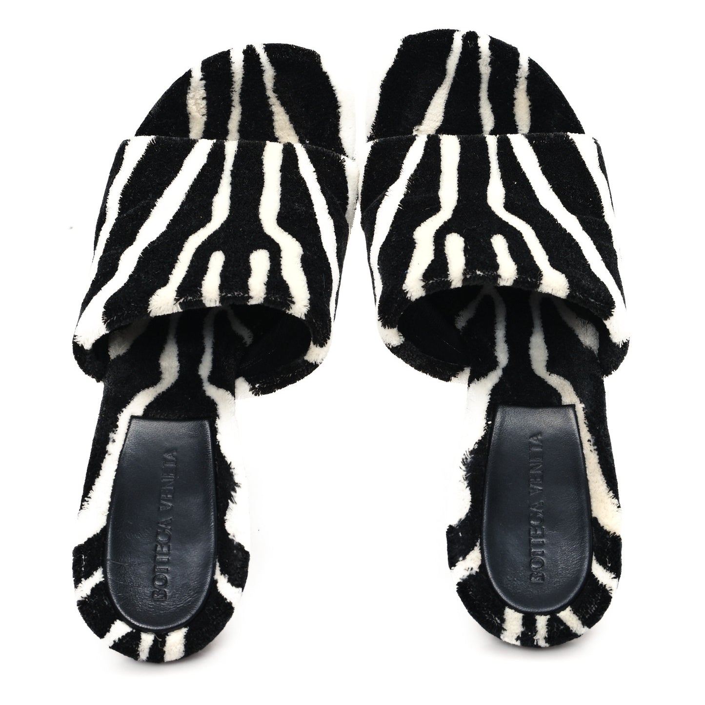 Microfiber Stretch Multi Strap 90mm Sandals 39.5 White Zebra
