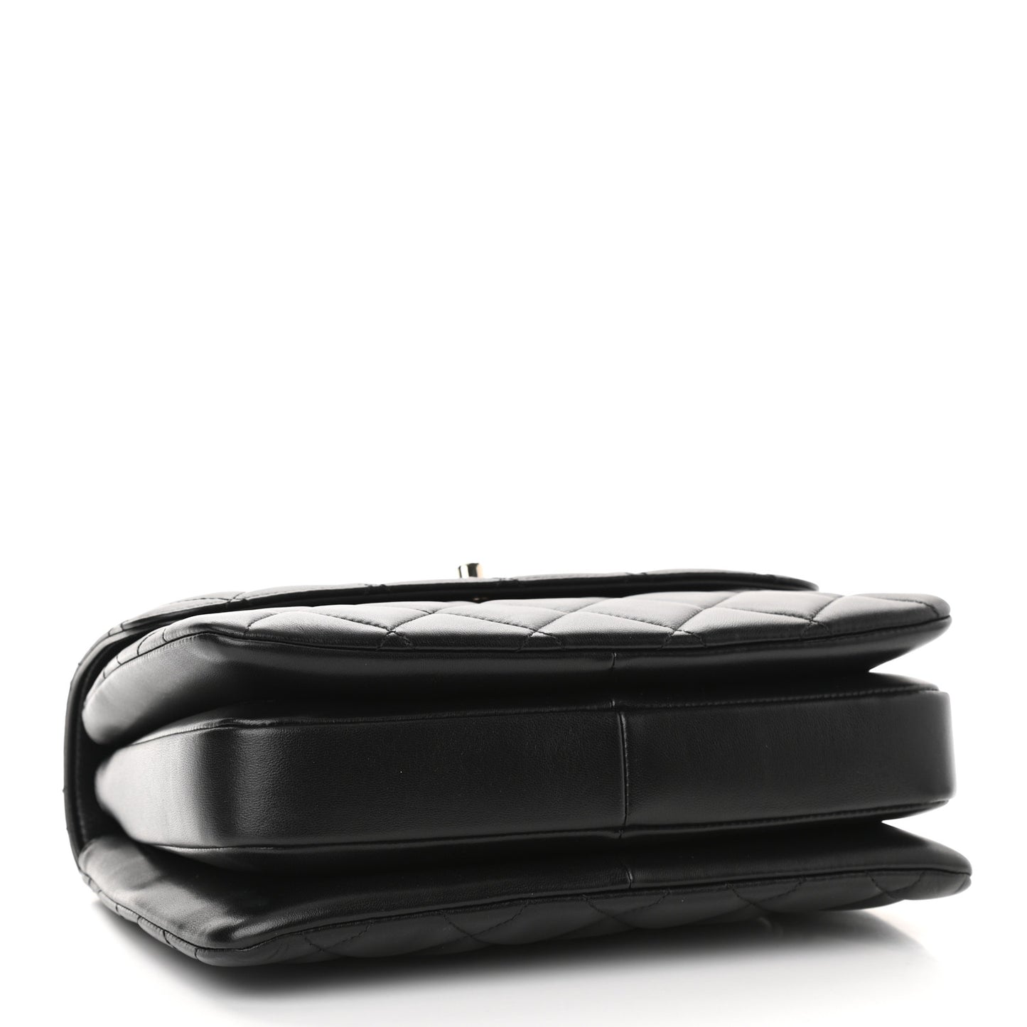 Lambskin Quilted Small Trendy CC Dual Handle Flap Bag Black