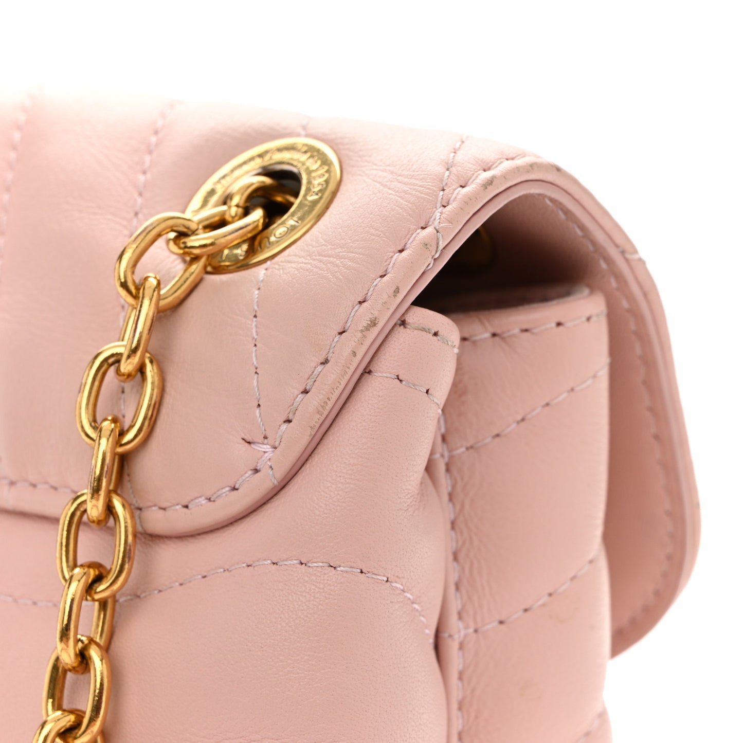 Calfskin New Wave Chain MM NM Rose Ballerine