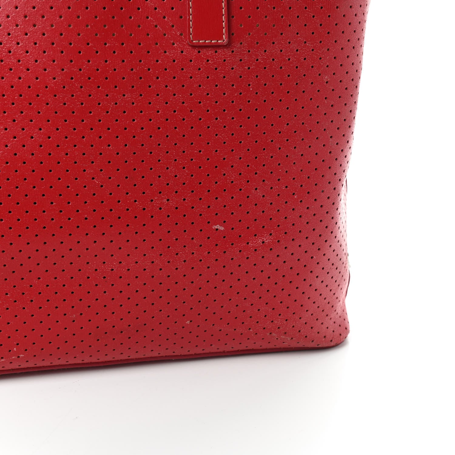 Prada Vitello Drive Perforated Perforated Tote Fuoco 10 of 12