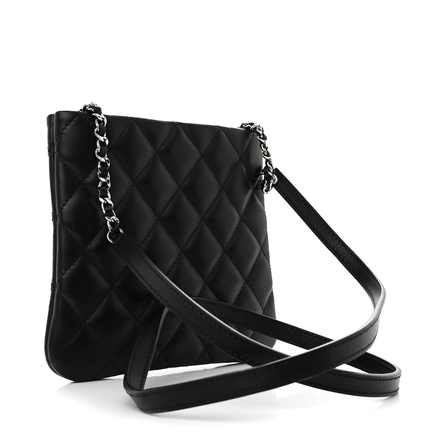 Lambskin Quilted Crossbody Bag Black