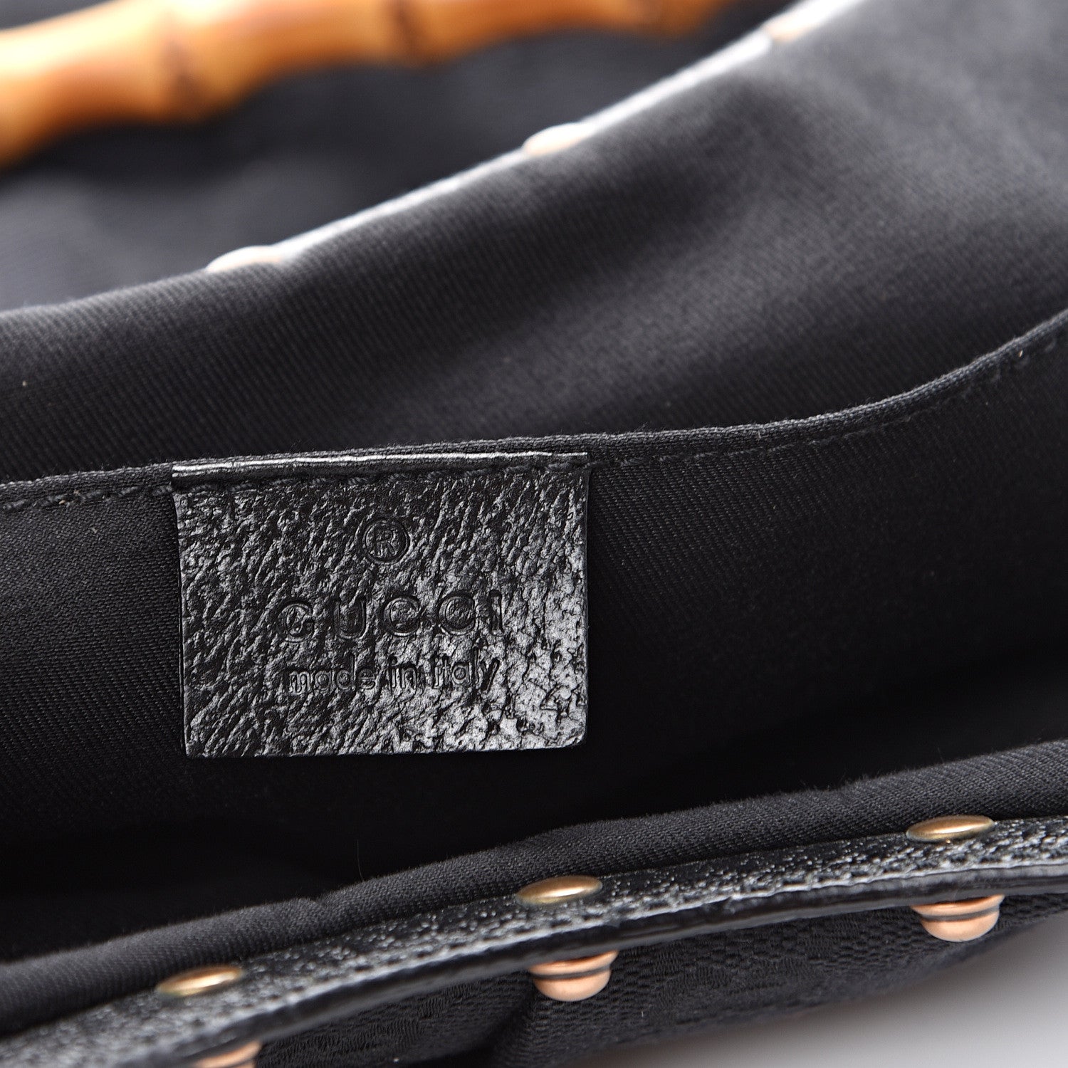 Gucci Monogram Bamboo Small Handbag Black 5 of 9