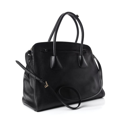 Prada Saffiano Cuir Large Top Handle Satchel Black 3 of 14