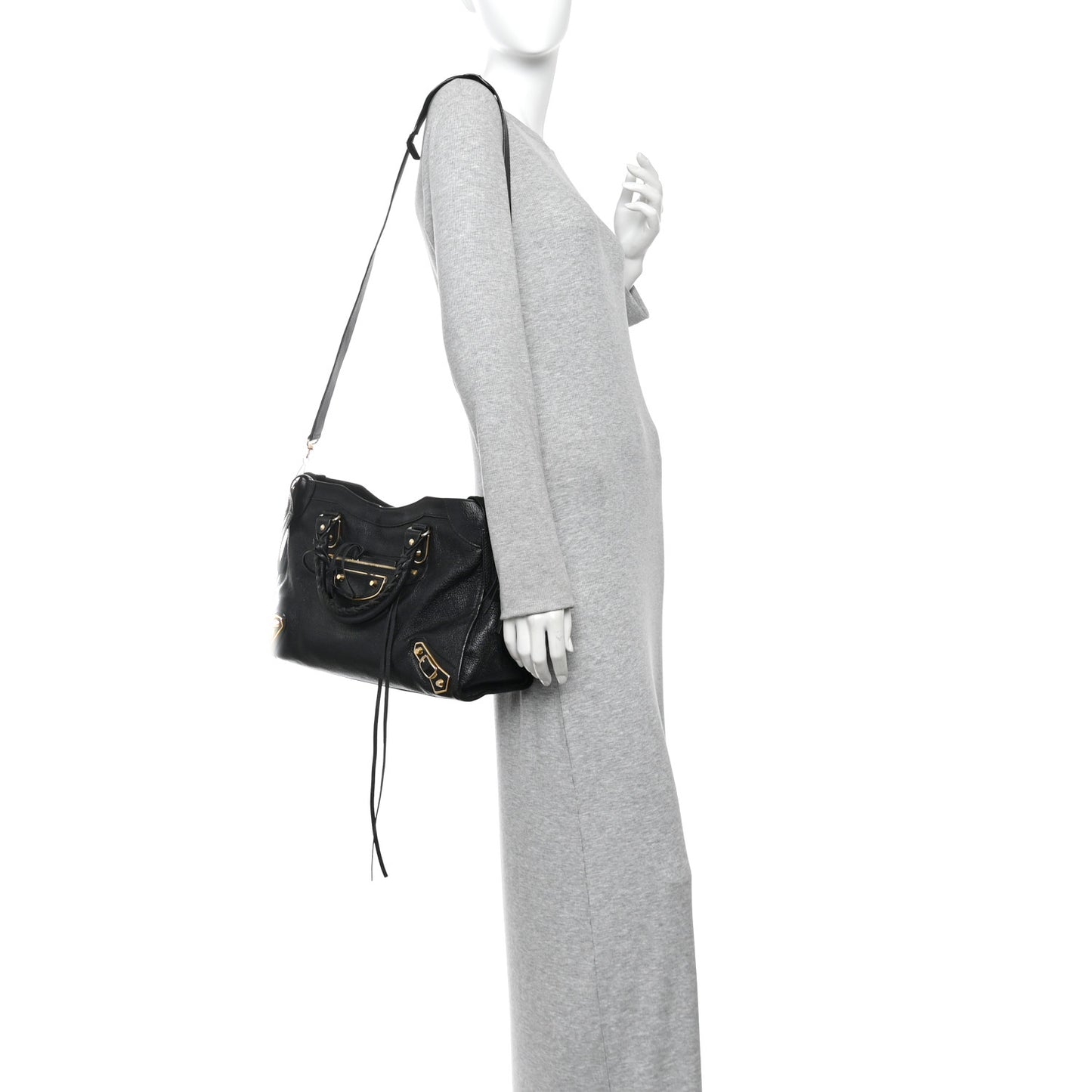 Chevre Gold Metallic Edge Hardware City Black