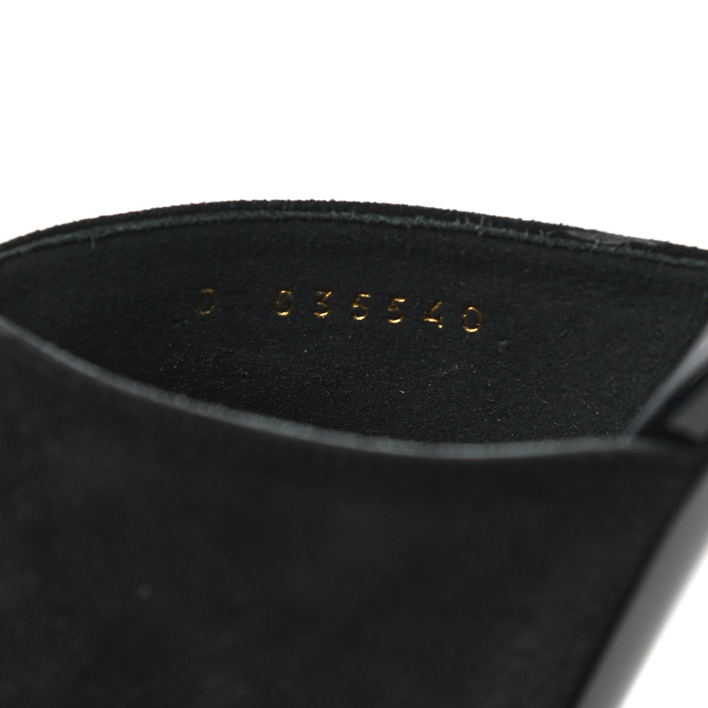 Suede Patent Calfskin Cap Toe Pearl Mule 38 Black