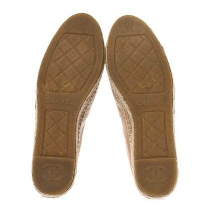Chanel Lambskin CC Espadrilles 36 Beige Black 5 of 9
