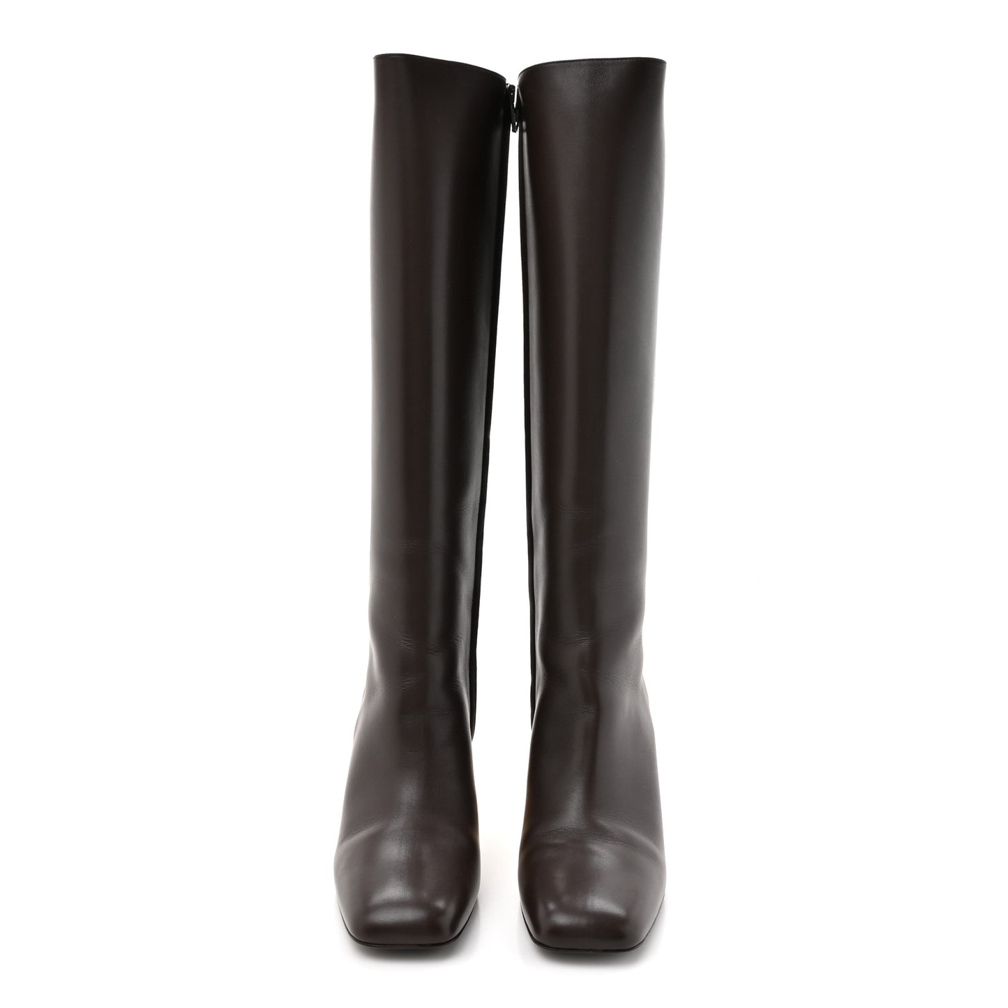 Calfskin VLogo Golden Walk Knee High 70mm Boots 40.5 Bitter Chocolate