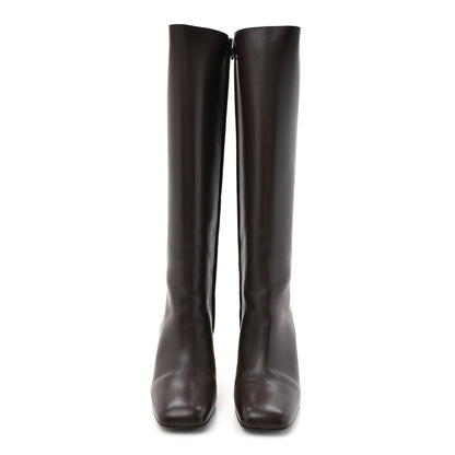 Valentino Garavani Calfskin VLogo Golden Walk Knee High 70mm Boots 40.5 Bitter Chocolate 2 of 9