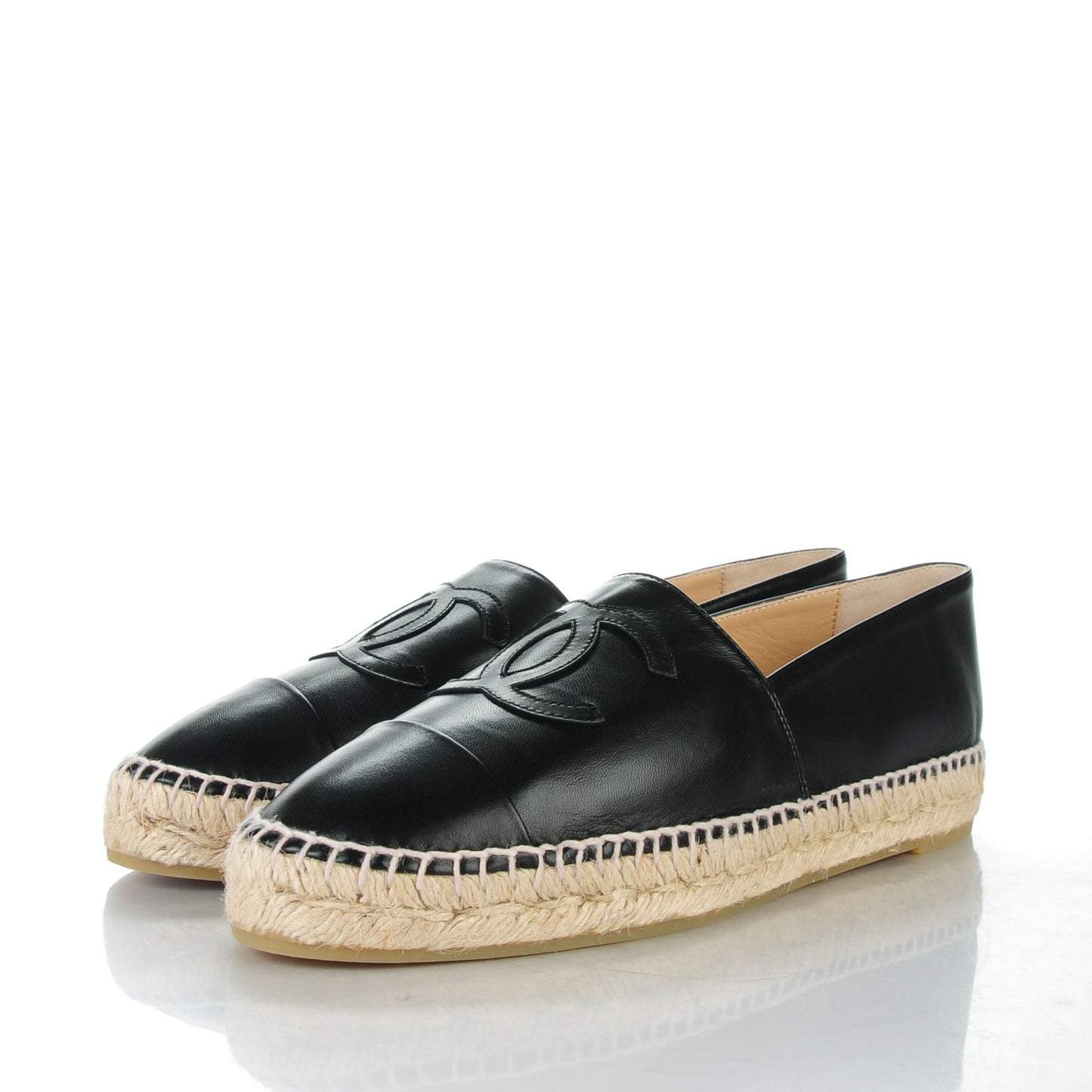 Lambskin CC Espadrilles 40 Black