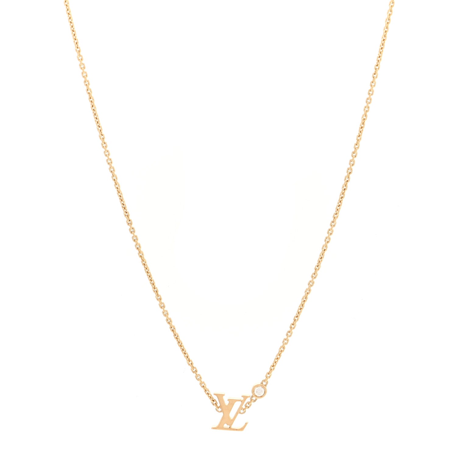 Louis Vuitton 18K Yellow Gold Diamond Idylle Blossom LV Pendant Necklace 1 of 4