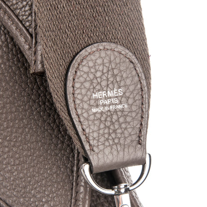 Hermes Taurillon Clemence Amazone Evelyne III TGM Etain Rouge Casaque 6 of 8