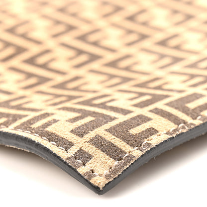 Fendi Suede Vitello Grace Micro FF Large Flat Pouch Nude Spring Maya 8 of 10