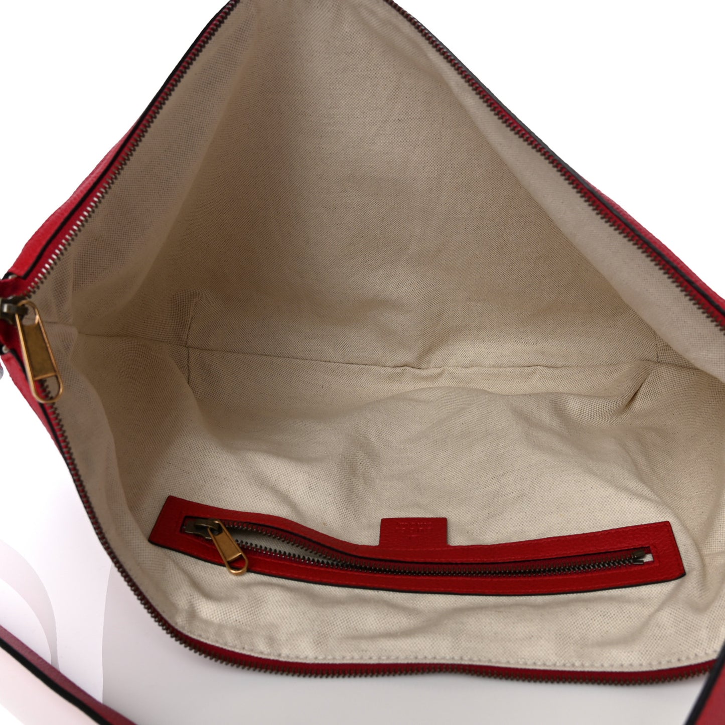 Grained Calfskin Logo Half Moon Hobo Red