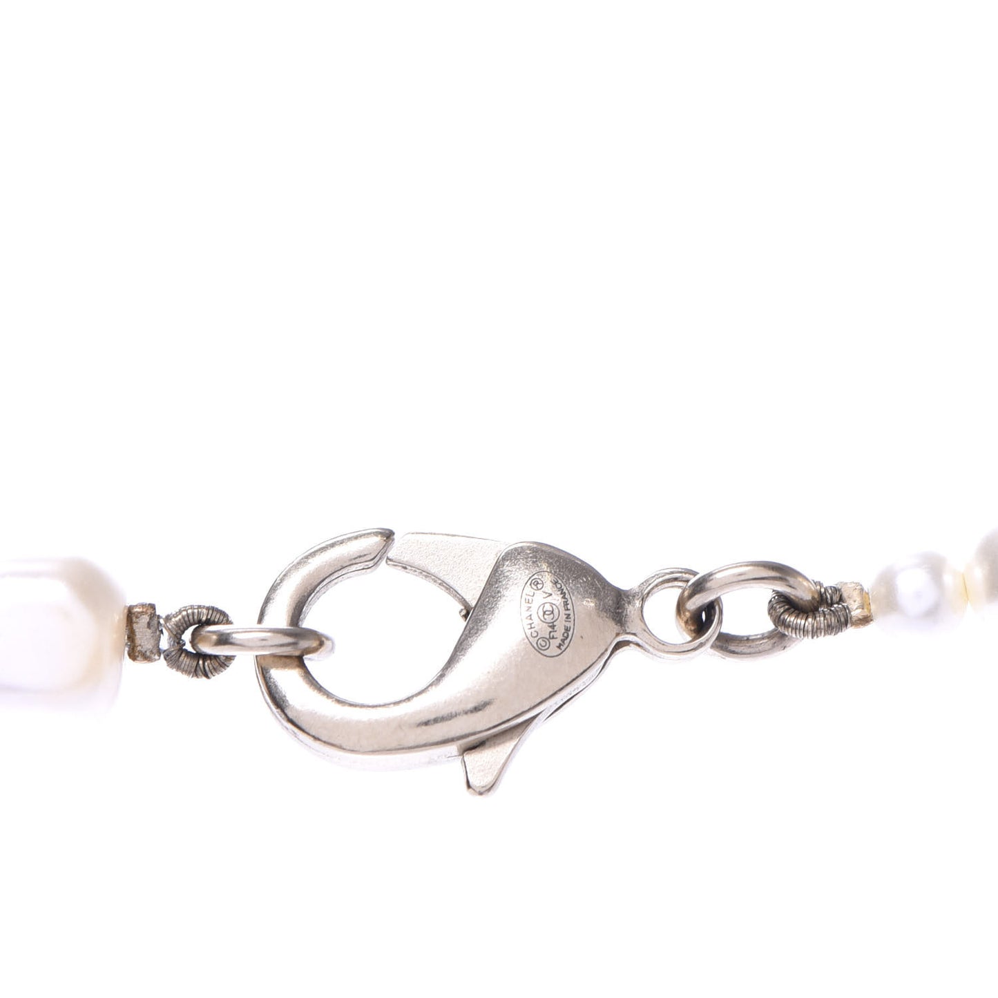 Irregular Pearl CC Long Necklace Light Gold