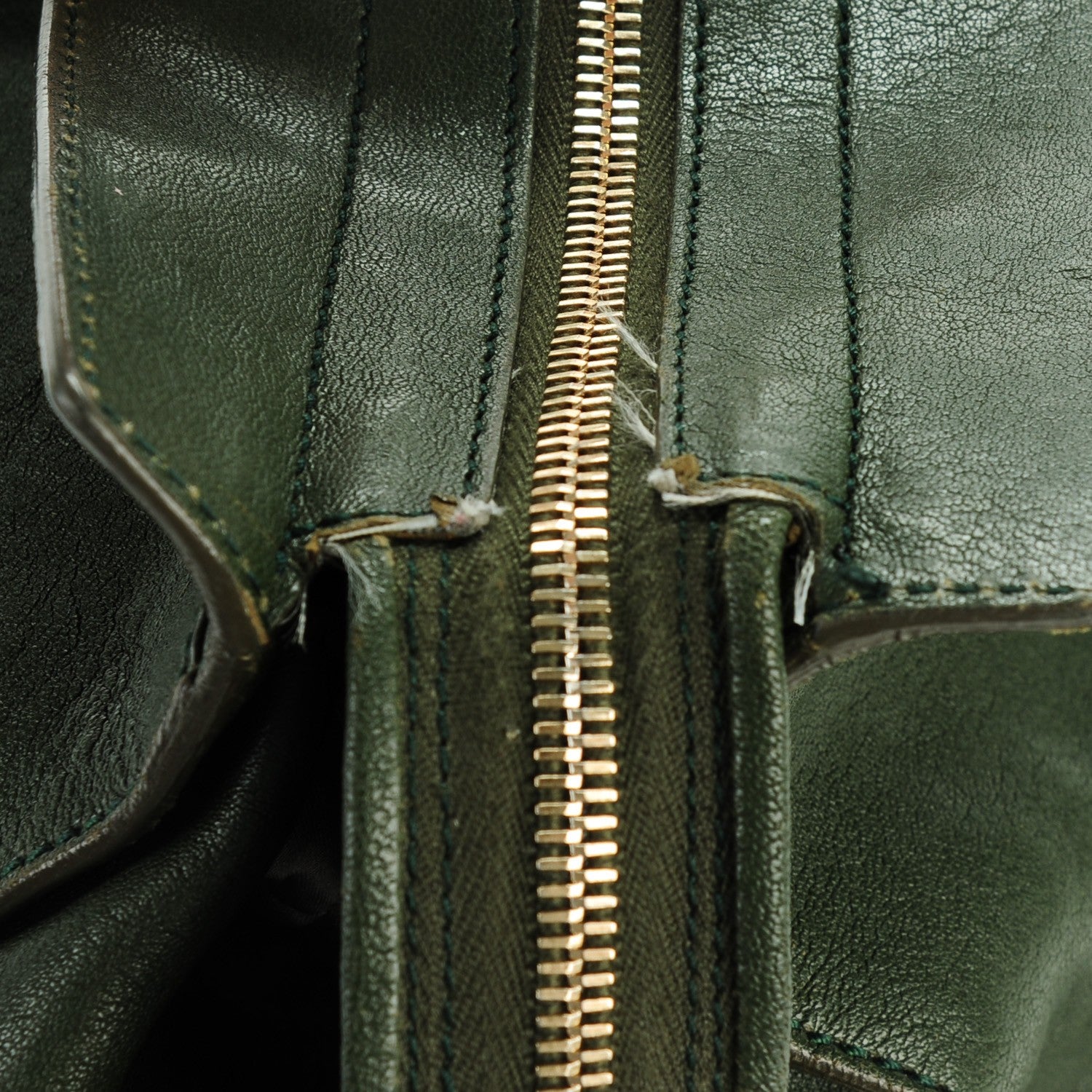Saint Laurent Sheepskin Large Cabas Chyc Dark Green 9 of 11