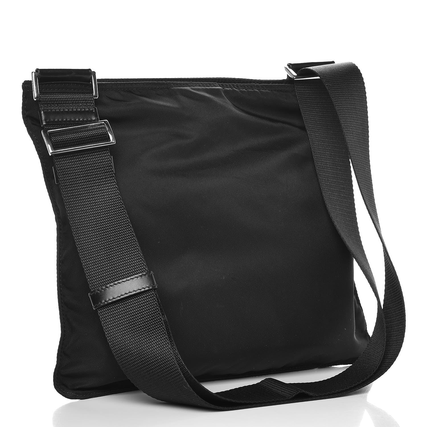 Prada Nylon Flat Messenger Bag Black 3 of 6