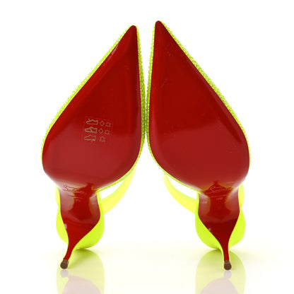 Christian Louboutin Suede PVC Fluo Matt Choc PVC Strass 80 Pumps 39 Sulfure 5 of 7