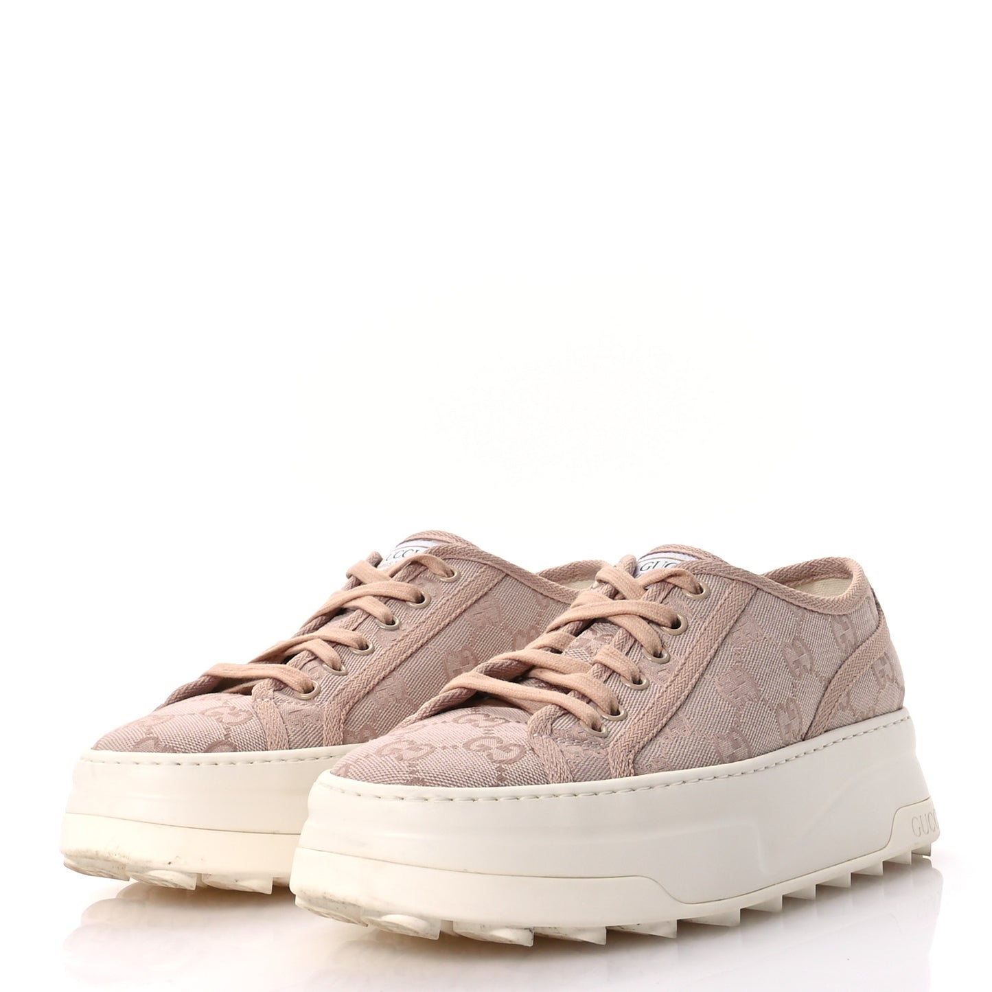 GG Monogram Womens 1977 Tennis Platform 52mm Sneakers 39 Skin Rose