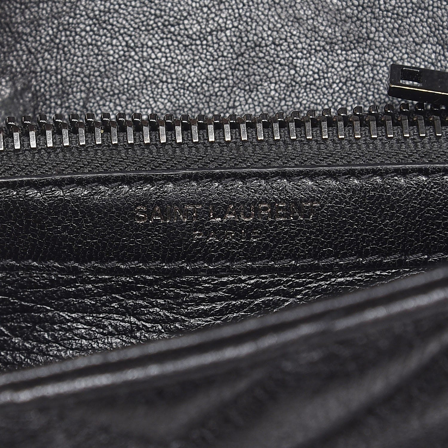Saint Laurent Sheepskin Matelasse Chevron Monogram Medium College Bag Black 7 of 13