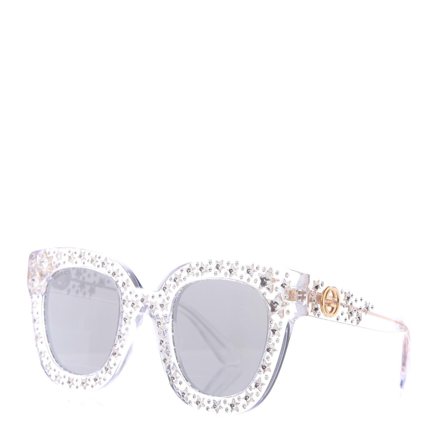 Gucci Acetate Crystal Oversize Mirrored Star Sunglasses GG0116S 1 of 8
