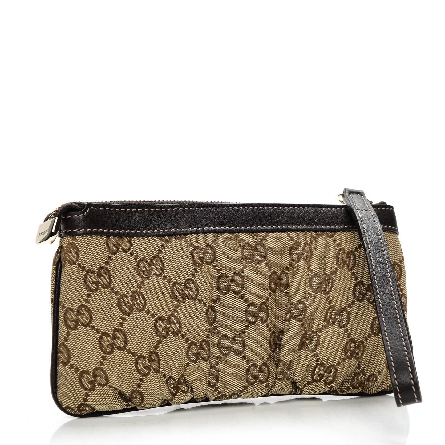 Monogram Bamboo Zip GG Wristlet Dark Brown