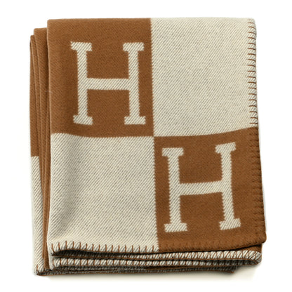Hermes Wool Cashmere Avalon Blanket Ecru Camel 1 of 3