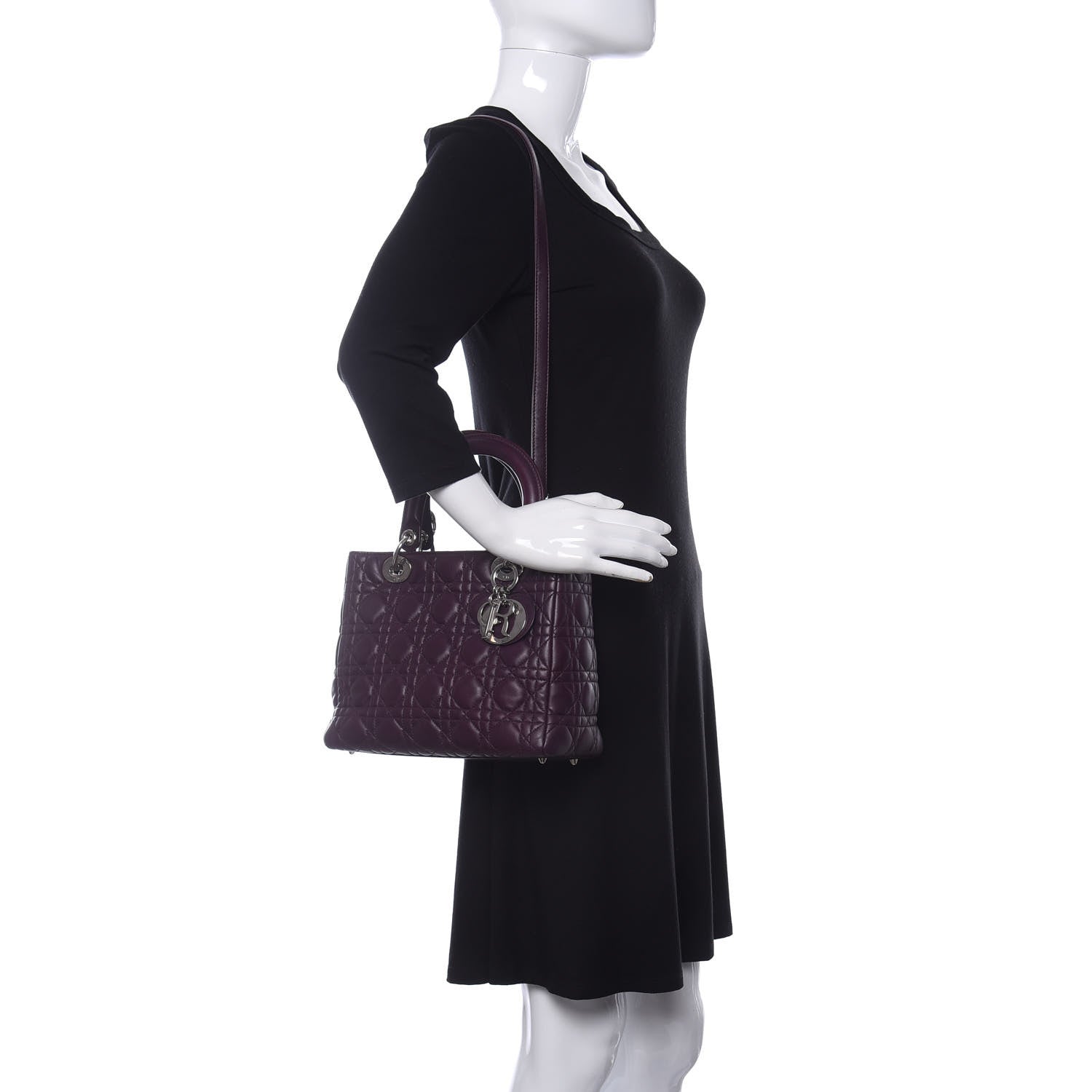 Christian Dior Lambskin Cannage Medium Lady Dior Purple 2 of 11