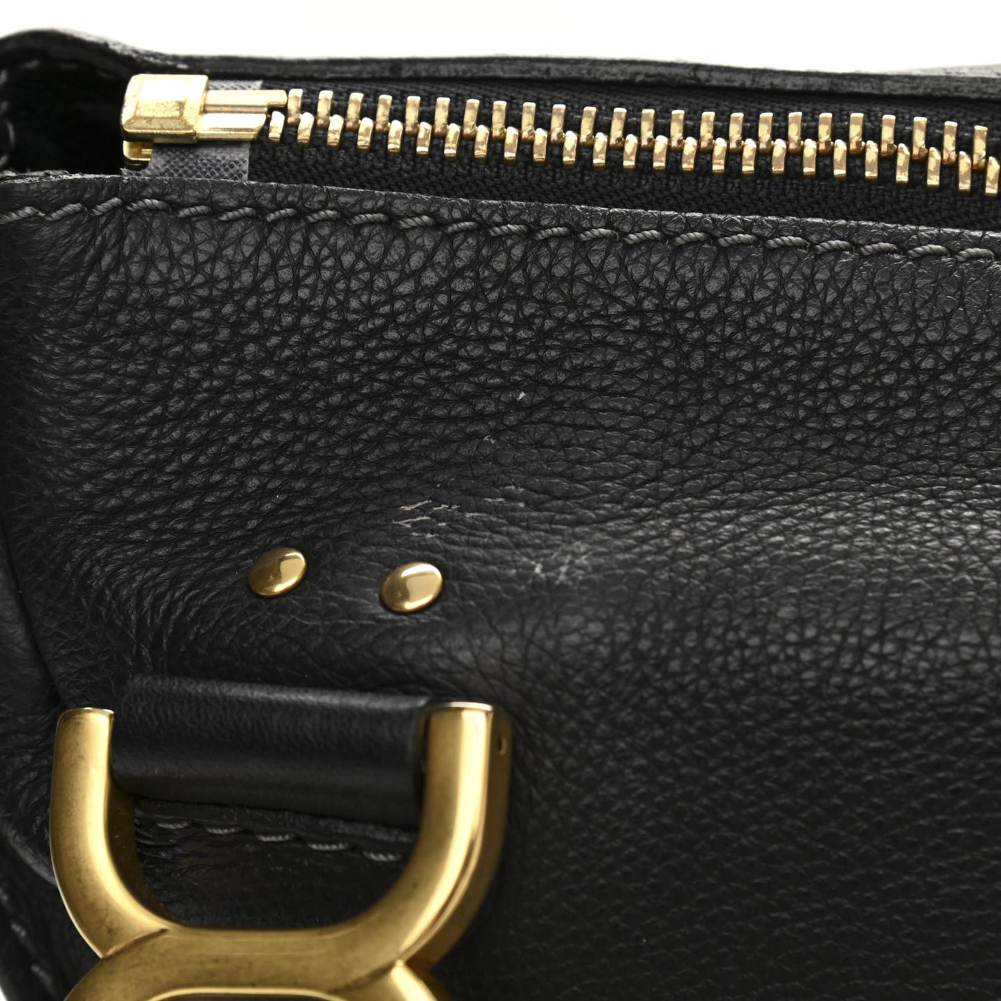 Calfskin Large Marcie Satchel Black