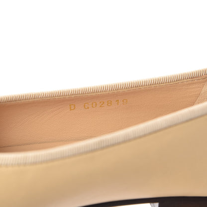 Chanel Lambskin Cap Toe CC Ballerina Flats 37 Beige Black 10 of 13