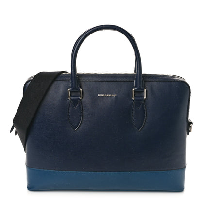 Burberry Textured Calfskin Barrow Briefcase Black Blue 1 of 8