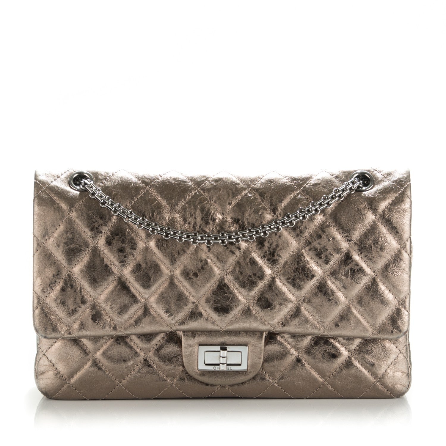 Chanel Metallic Aged Calfskin Quilted 2.55 Reissue 227 Flap Bronze 1 of 8