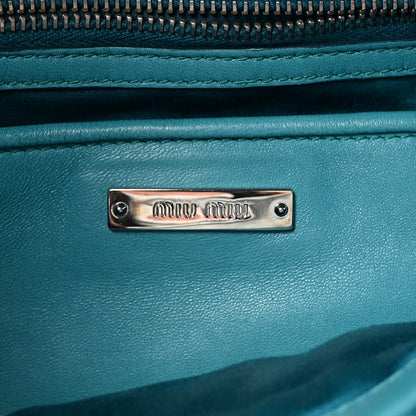 Miu Miu Nappa Matelasse Crystal Flap Clutch Turchese 6 of 9