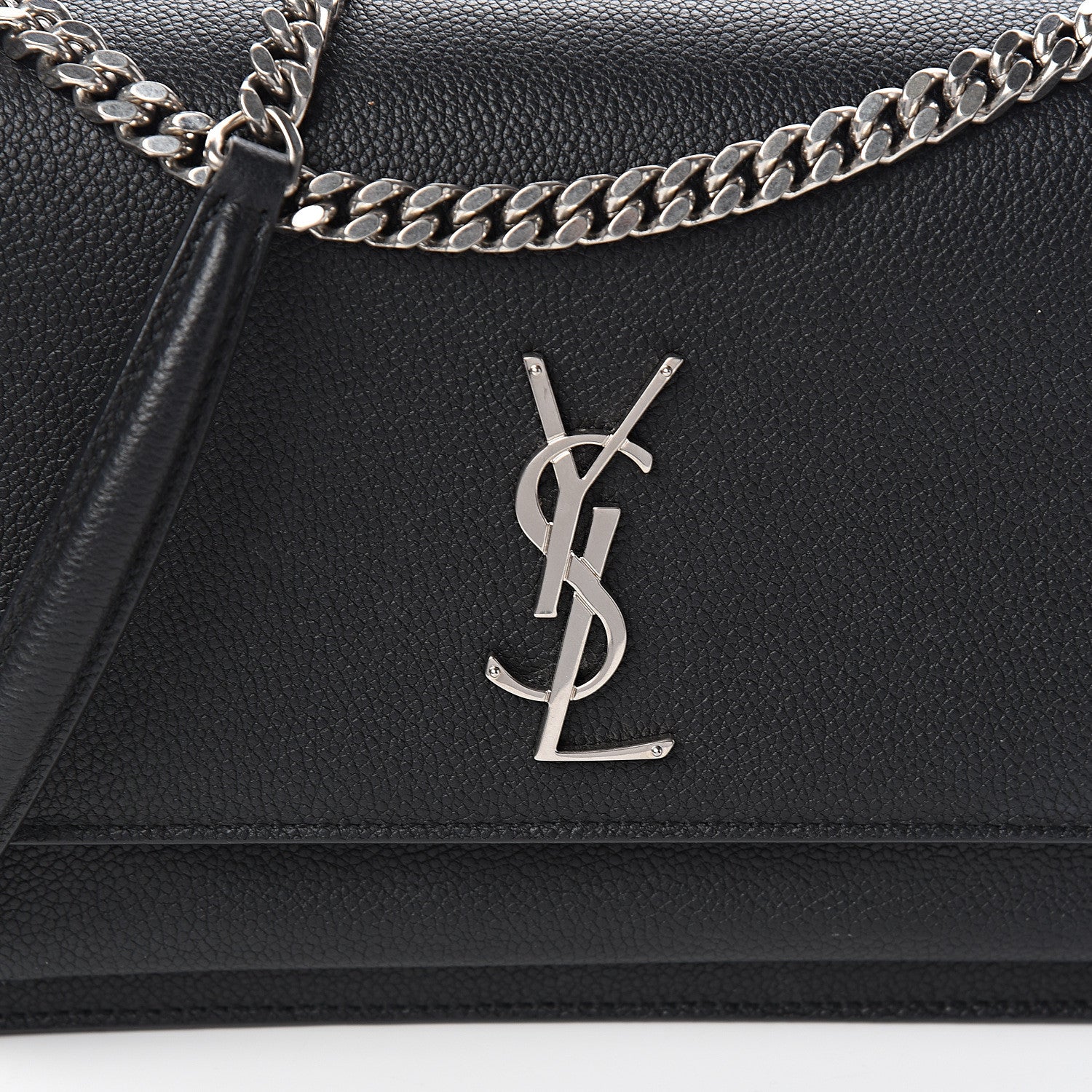 Saint Laurent Grained Calfskin Medium Monogram Sunset Black 9 of 9