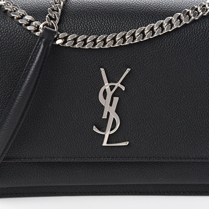 Saint Laurent Grained Calfskin Medium Monogram Sunset Black 9 of 9
