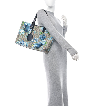 Gucci GG Supreme Monogram Blooms Medium Reversible Tote Beige Blue Navy 2 of 24