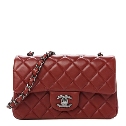 Chanel Lambskin Quilted Mini Rectangular Flap Red 1 of 11