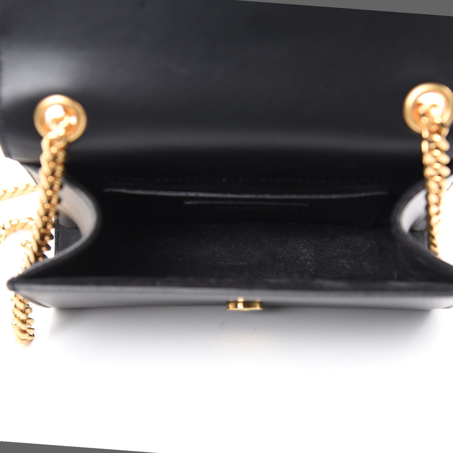 Calfskin Small Classic Monogram Kate Tassel Satchel Black