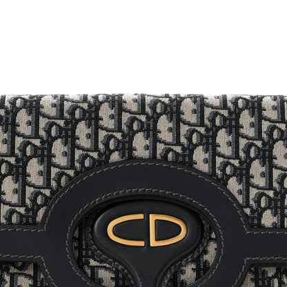 Christian Dior Oblique Fold Over Clutch Blue 8 of 10